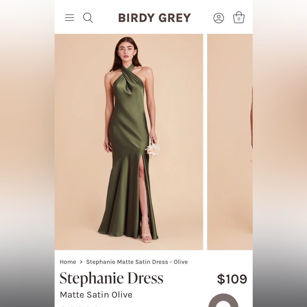 Stephanie Olive Matte Satin Dress